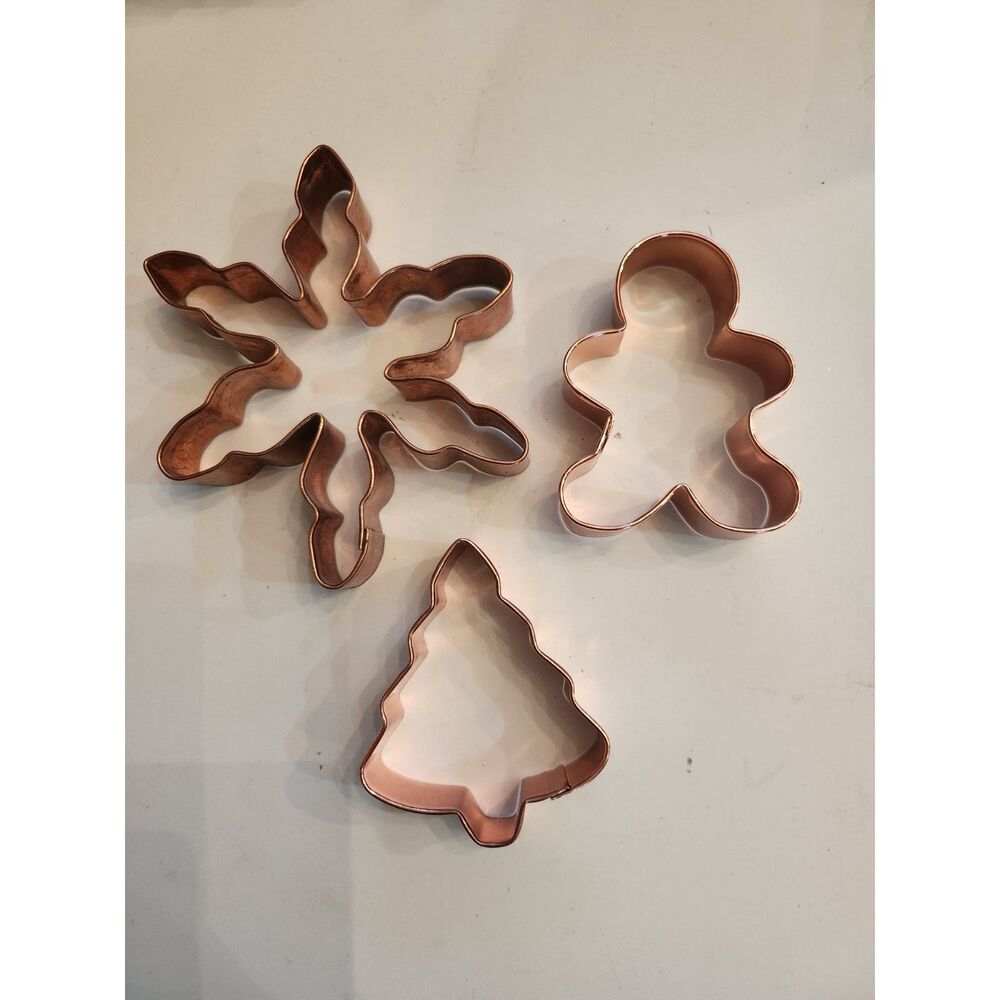 Set of 3 Copper Holiday Cookie Cutters B11